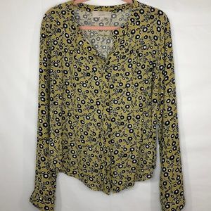 Loft Floral Long Sleeve Casual Top, Sz L